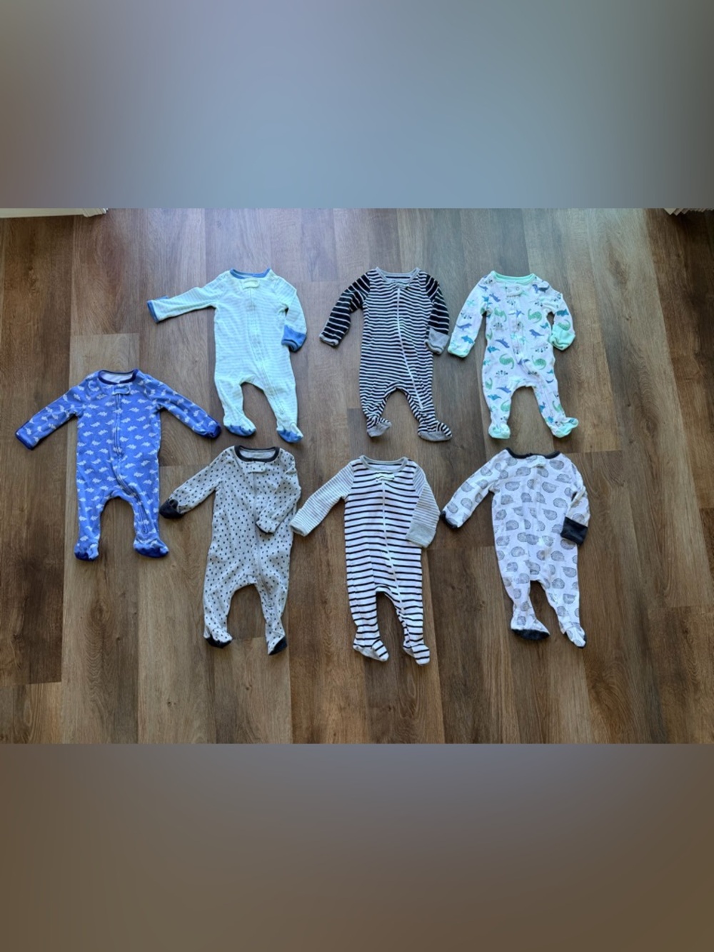 CLOUD ISLAND | Baby Sleeper Bundle | Zip Up Footed Pajamas | 6 Piece Set
